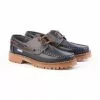 Boys Leather School Boat Shoes Thick Sole 805 Navy, By AngelitoS