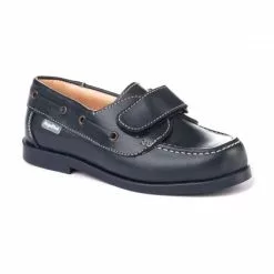 Boys Leather School Boat Shoes Velcro Rounded Toe 350 Navy, By AngelitoS -Comfort Heels Sales boys leather school boat shoes velcro rounded toe 350 navy by angelitos 2