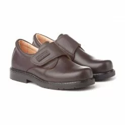 Boys Leather School Shoes Velcro 435 Chocolate, By AngelitoS -Comfort Heels Sales boys leather school shoes velcro 435 chocolate by angelitos 2