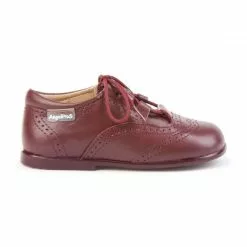 Childrens Boy Girl Leather School English Shoes Lace-up 505 Burgundy, By AngelitoS -Comfort Heels Sales childrens boy girl leather school english shoes lace up 505 burgundy by angelitos 1