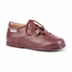 Childrens Boy Girl Leather School English Shoes Lace-up 505 Burgundy, By AngelitoS -Comfort Heels Sales childrens boy girl leather school english shoes lace up 505 burgundy by angelitos 2
