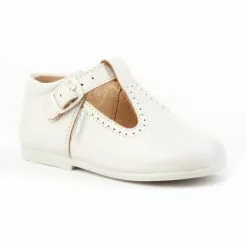 Childrens Boy Girl Leather School T-Strap Shoes Buckle 503 Beige, By AngelitoS -Comfort Heels Sales childrens boy girl leather school t strap shoes buckle 503 beige by angelitos 2