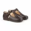 Childrens Boy Girl Leather School T-Strap Shoes Buckle 503 Chocolate, By AngelitoS -Comfort Heels Sales childrens boy girl leather school t strap shoes buckle 503 chocolate by angelitos