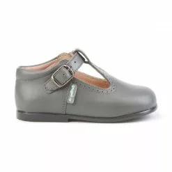 Childrens Boy Girl Leather School T-Strap Shoes Buckle 503 Grey, By AngelitoS -Comfort Heels Sales childrens boy girl leather school t strap shoes buckle 503 grey by angelitos 1