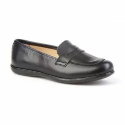 Childrens Girl Leather School Loafers Rounded Toe 466 Navy, By AngelitoS -Comfort Heels Sales childrens girl leather school loafers rounded toe 466 navy by angelitos 2