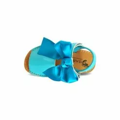 Childrens Synthetic Patent Menorcan Sandals Satin Bow 268 Blue, By Pisable -Comfort Heels Sales childrens synthetic patent menorcan sandals satin bow 268 blue by pisable 3