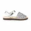 Girls Leather And Glitter Menorcan Sandals Velcro 203 Silver, By AngelitoS -Comfort Heels Sales girls leather and glitter menorcan sandals velcro 203 silver by angelitos