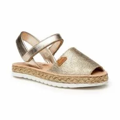 Girls Metallic Nappa Leather And Sack Menorcan Sandals Padded Insole Velcro 223 Platinum, By AngelitoS -Comfort Heels Sales girls metallic nappa leather and sack menorcan sandals padded insole velcro 223 platinum by angelitos 2