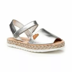 Girls Metallic Nappa Leather Menorcan Sandals Padded Insole Velcro 221 Silver, By AngelitoS -Comfort Heels Sales girls metallic nappa leather menorcan sandals padded insole velcro 221 silver by angelitos 2