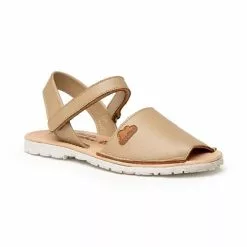 Girls Nappa Leather Menorcan Sandals Padded Insole Velcro 220 Camel, By AngelitoS -Comfort Heels Sales girls nappa leather menorcan sandals padded insole velcro 220 camel by angelitos 2