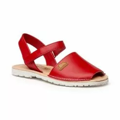 Girls Nappa Leather Menorcan Sandals Padded Insole Velcro 220 Red, By AngelitoS -Comfort Heels Sales girls nappa leather menorcan sandals padded insole velcro 220 red by angelitos 2