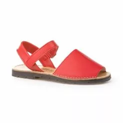 Girls Nappa Leather Menorcan Sandals Velcro 202 Red, By AngelitoS -Comfort Heels Sales girls nappa leather menorcan sandals velcro 202 red by angelitos 2