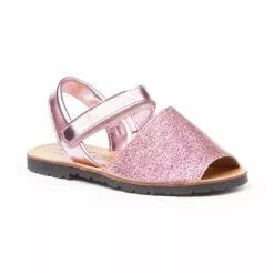 Girls Patent And Glitter Leather Menorcan Sandals Velcro 208 Pink, By AngelitoS -Comfort Heels Sales girls patent and glitter leather menorcan sandals velcro 208 pink by angelitos 2