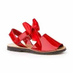 Girls Patent Leather Menorcan Sandals Satin Bow Velcro 206 Red, By AngelitoS -Comfort Heels Sales girls patent leather menorcan sandals satin bow velcro 206 red by angelitos 2