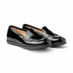Girls Patent Leather School Loafers Mask 468 Black, By AngelitoS