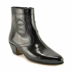 Comfort Heels Sales -Comfort Heels Sales man leather cuban heel ankle boots leather sole leather linning 508 black by latino 1