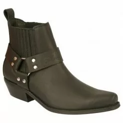 Men Biker Ankle Boots By Johnny Bulls 4709 BLACK