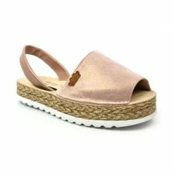 Woman Leather And Glitter Menorcan Sandals Platform Padded Insole 1251 Nude, By Eva Mañas -Comfort Heels Sales woman leather and glitter menorcan sandals platform padded insole 1251 nude by eva manas 2