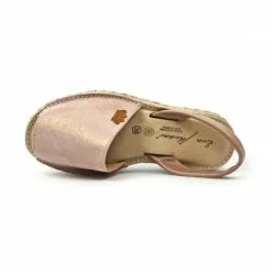 Woman Leather And Glitter Menorcan Sandals Platform Padded Insole 1251 Nude, By Eva Mañas -Comfort Heels Sales woman leather and glitter menorcan sandals platform padded insole 1251 nude by eva manas 4