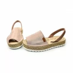 Woman Leather And Glitter Menorcan Sandals Platform Padded Insole 1251 Nude, By Eva Mañas -Comfort Heels Sales woman leather and glitter menorcan sandals platform padded insole 1251 nude by eva manas 5