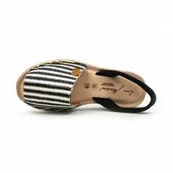 Woman Leather And Raffia Menorcan Sandals Platform Padded Insole 1255 Black, By Eva Mañas -Comfort Heels Sales woman leather and raffia menorcan sandals platform padded insole 1255 black by eva manas 4