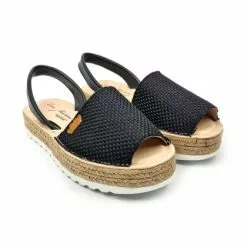 Woman Leather And Sackcloth Menorcan Sandals Platform Padded Insole 1250 Black, By Eva Mañas 11 Woman Leather And Sackcloth Menorcan Sandals Platform Padded Insole 1250 Black, By Eva Mañas -Comfort Heels Sales woman leather and sackcloth menorcan sandals platform padded insole 1250 black by eva manas 3