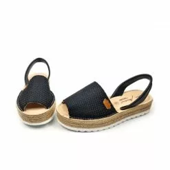 Woman Leather And Sackcloth Menorcan Sandals Platform Padded Insole 1250 Black, By Eva Mañas 13 Woman Leather And Sackcloth Menorcan Sandals Platform Padded Insole 1250 Black, By Eva Mañas -Comfort Heels Sales woman leather and sackcloth menorcan sandals platform padded insole 1250 black by eva manas 5