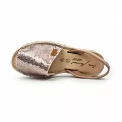Woman Leather And Sequins Menorcan Sandals Platform Padded Insole 1253 Nude, By Eva Mañas -Comfort Heels Sales woman leather and sequins menorcan sandals platform padded insole 1253 nude by eva manas 4