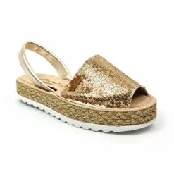 Woman Leather And Sequins Menorcan Sandals Platform Padded Insole 1253 Platinum, By Eva Mañas -Comfort Heels Sales woman leather and sequins menorcan sandals platform padded insole 1253 platinum by eva manas 2