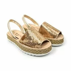 Woman Leather And Sequins Menorcan Sandals Platform Padded Insole 1253 Platinum, By Eva Mañas -Comfort Heels Sales woman leather and sequins menorcan sandals platform padded insole 1253 platinum by eva manas 3