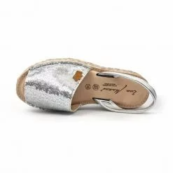 Woman Leather And Sequins Menorcan Sandals Platform Padded Insole 1253 Silver, By Eva Mañas -Comfort Heels Sales woman leather and sequins menorcan sandals platform padded insole 1253 silver by eva manas 4