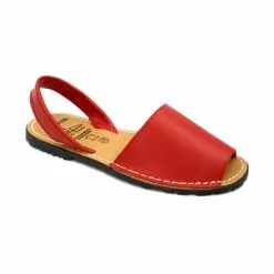 Woman Leather Basic Menorcan Sandals 201-S Red, By C. Ortuño -Comfort Heels Sales woman leather basic menorcan sandals 201 s red by c ortuno 1