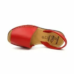 Woman Leather Basic Menorcan Sandals 201-S Red, By C. Ortuño -Comfort Heels Sales woman leather basic menorcan sandals 201 s red by c ortuno 2