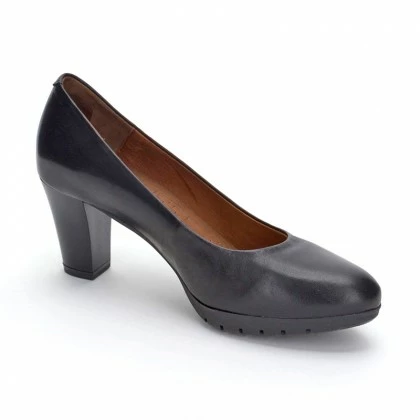 Woman Leather Comfort Pumps Medium Heeled 2220W Black, By Desireé 4 Woman Leather Comfort Pumps Medium Heeled 2220W Black, By Desireé - Image 2