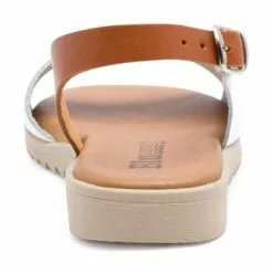 Woman Leather Low Wedged Sandals Padded Insole 1115 White, By Blusandal -Comfort Heels Sales woman leather low wedged sandals padded insole 1115 white by blusandal 3