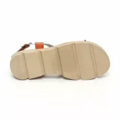 Woman Leather Low Wedged Sandals Padded Insole 166 White, By Blusandal -Comfort Heels Sales woman leather low wedged sandals padded insole 166 white by blusandal 4