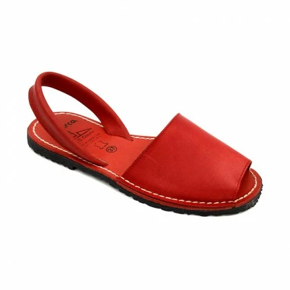 Woman Leather Menorcan Sandals Colour Insole 2010-S Red, By C. Ortuño 4 Woman Leather Menorcan Sandals Colour Insole 2010-S Red, By C. Ortuño - Image 2