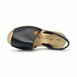 Woman Leather Menorcan Sandals Platform Padded Insole 1252 Black, By Eva Mañas -Comfort Heels Sales woman leather menorcan sandals platform padded insole 1252 black by eva manas 4