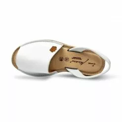 Woman Leather Menorcan Sandals Platform Padded Insole 1252 White, By Eva Mañas -Comfort Heels Sales woman leather menorcan sandals platform padded insole 1252 white by eva manas 4