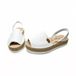 Woman Leather Menorcan Sandals Platform Padded Insole 1252 White, By Eva Mañas -Comfort Heels Sales woman leather menorcan sandals platform padded insole 1252 white by eva manas 5
