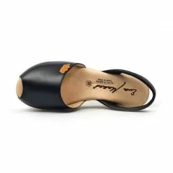 Woman Leather Menorcan Sandals Platform Padded Insole 1258 Black, By Eva Mañas -Comfort Heels Sales woman leather menorcan sandals platform padded insole 1258 black by eva manas 4