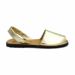 Woman Metallic Leather Menorcan Sandals 190AV Gold, By C. Ortuño