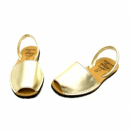 Woman Metallic Leather Menorcan Sandals 190AV Gold, By C. Ortuño 6 Woman Metallic Leather Menorcan Sandals 190AV Gold, By C. Ortuño - Image 4