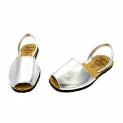 Woman Metallic Leather Menorcan Sandals 190AV Silver, By C. Ortuño -Comfort Heels Sales woman metallic leather menorcan sandals 190av silver by c ortuno 3