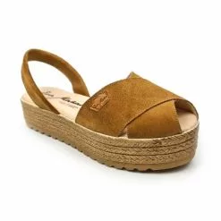 Woman Suede Leather Crossed Menorcan Sandals Platform Padded Insole 1257 Leather, By Eva Mañas -Comfort Heels Sales woman suede leather crossed menorcan sandals platform padded insole 1257 leather by eva manas 2