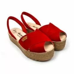 Woman Suede Leather Crossed Menorcan Sandals Platform Padded Insole 1257 Red, By Eva Mañas 11 Woman Suede Leather Crossed Menorcan Sandals Platform Padded Insole 1257 Red, By Eva Mañas -Comfort Heels Sales woman suede leather crossed menorcan sandals platform padded insole 1257 red by eva manas 3