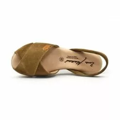 Woman Suede Leather Crossed Menorcan Sandals Platform Padded Insole 1257 Taupe, By Eva Mañas -Comfort Heels Sales woman suede leather crossed menorcan sandals platform padded insole 1257 taupe by eva manas 4