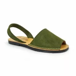 Women's Split Leather Flat Menorcan Sandals 202 Green, By C. Ortuño -Comfort Heels Sales women s split leather flat menorcan sandals 202 green by c ortuno 2