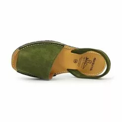 Women's Split Leather Flat Menorcan Sandals 202 Green, By C. Ortuño -Comfort Heels Sales women s split leather flat menorcan sandals 202 green by c ortuno 4