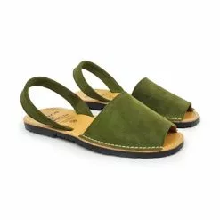 Women's Split Leather Flat Menorcan Sandals 202 Green, By C. Ortuño -Comfort Heels Sales women s split leather flat menorcan sandals 202 green by c ortuno 5